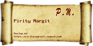 Pirity Margit névjegykártya